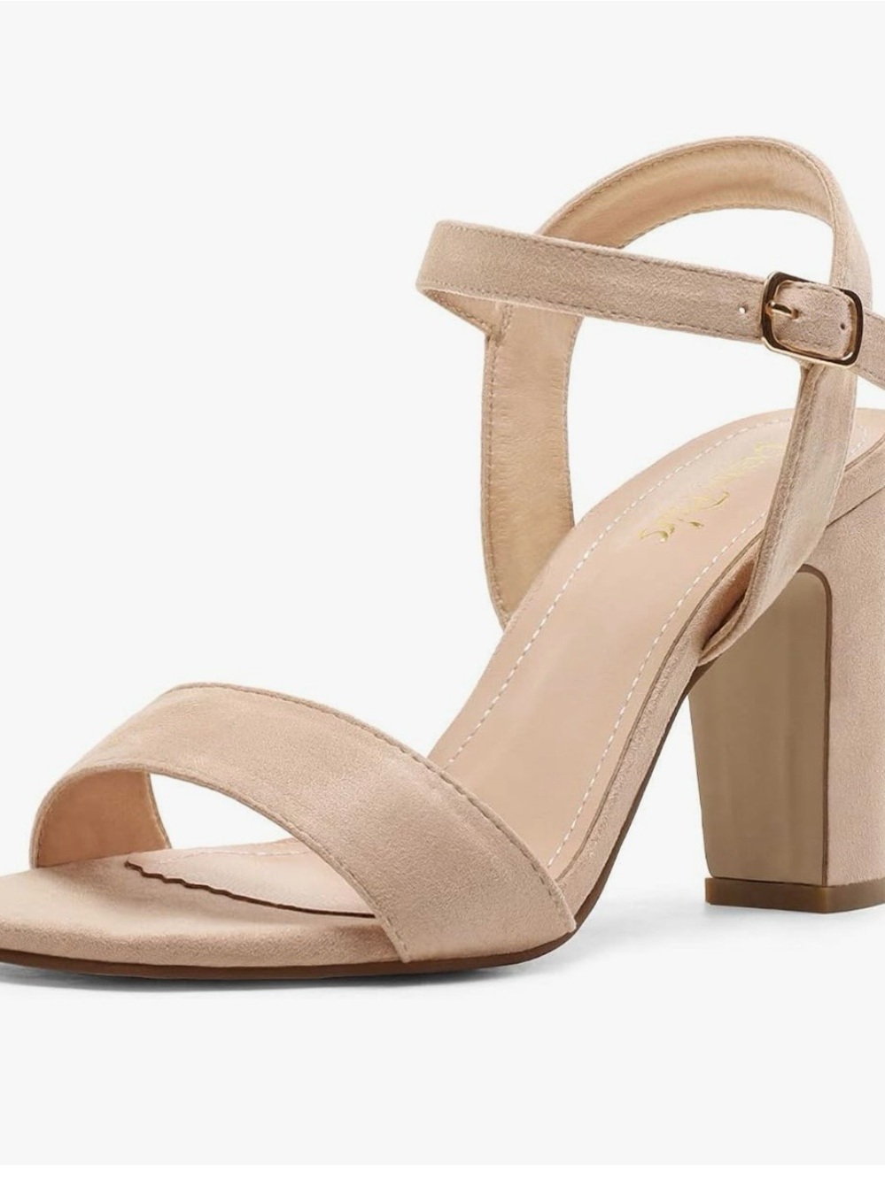 Dream Pairs Blush Nude Ankle-Strap Block Heel Sandals